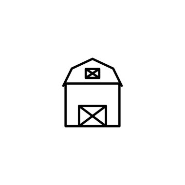 ahır çiftlik ikonu vektör illüstrasyonu