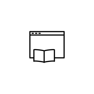 çevrimiçi öğrenme simgesi vektör illüstrasyonu