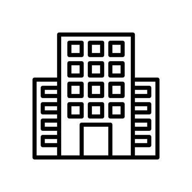 Otel, seyahat simgesi vektör illüstrasyonu