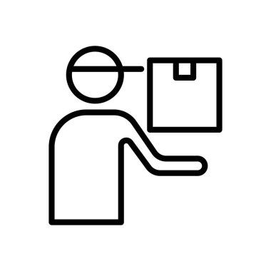 Teslimatçı, lojistik ikon vektör illüstrasyonu