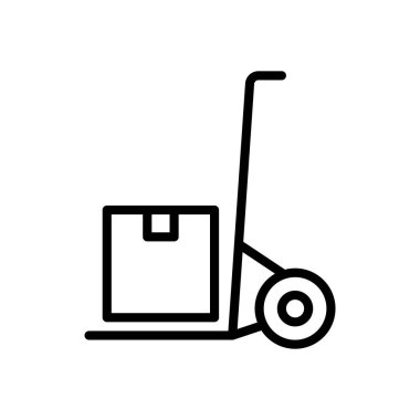 El arabası, lojistik ikon vektör illüstrasyonu