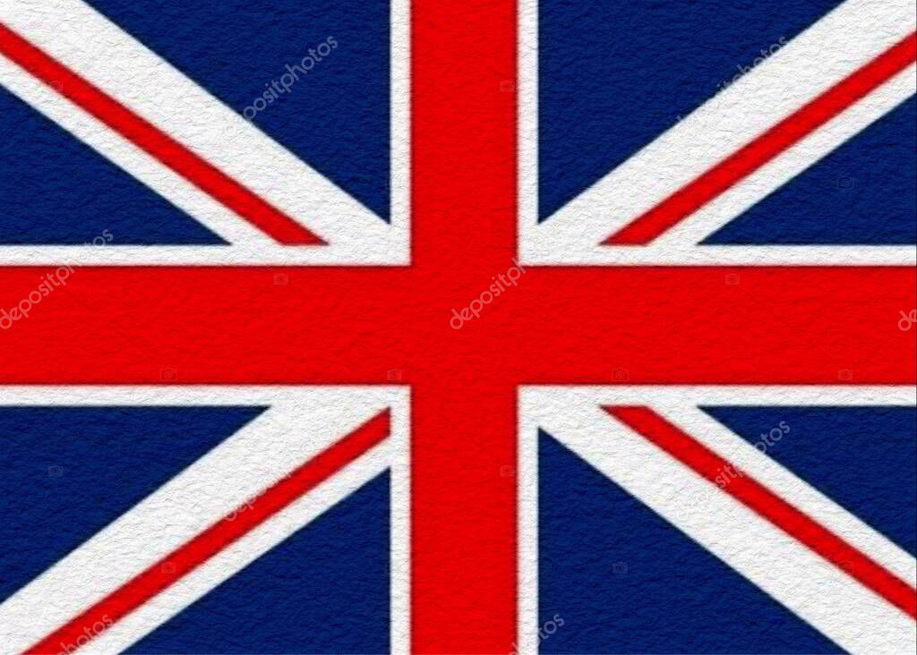Flag of United Kingdom, colorful background