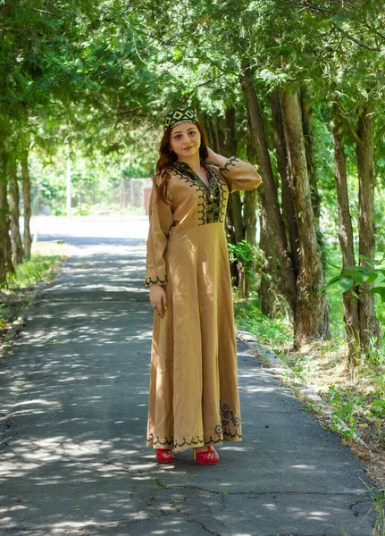 Armenische Junge Frau Traditioneller Kleidung Wald — Stockfoto