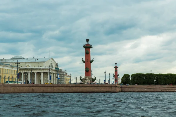 Saint Petersburg Russland Pfeil Wassilewski Insel Rostral Säulen Das Alte — Stockfoto