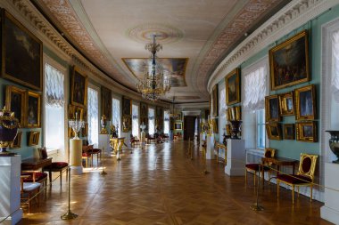 19 Haziran 2018. Pavlovsk, St Petersburg, Rusya Federasyonu. Pavlovsk Palace - Yaz Sarayı İmparator Paul iç ben