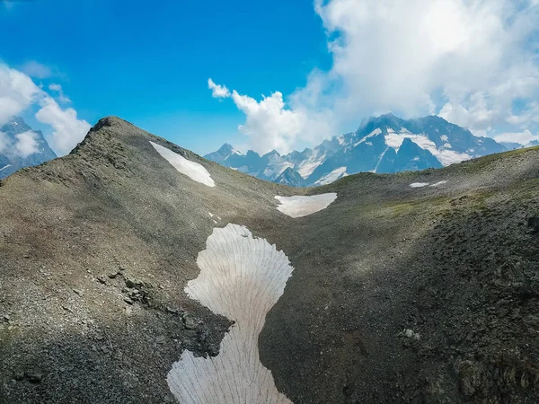 Letecký Pohled Dron Letní Horské Krajiny Karačajevsko Čerkesko Dombay Západní — Stock fotografie