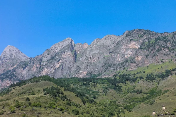 Uçağı Hava Manzara Dağ Nguşetya Düz Kayalar — Stok fotoğraf