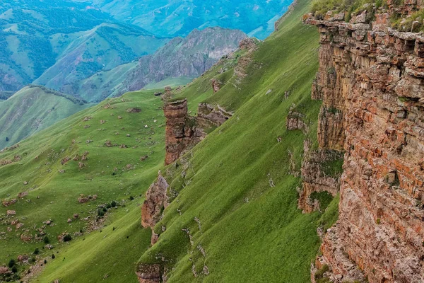 Uçağı Hava Manzara Kuzey Kafkasya Gündoğumu Bermamyt Plato — Stok fotoğraf