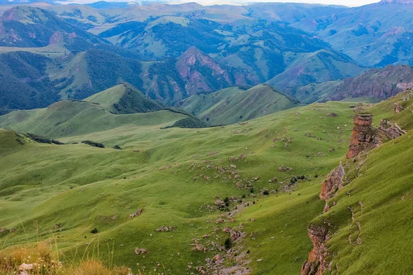 Güneş Doğarken Kuzey Kafkasya Yaylası Bermamyt Manzara — Stok fotoğraf