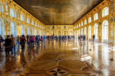 19 Haziran 2018.Tsarskoye Selo, St Petersburg, Rusya Federasyonu. Catherine Sarayı - eski Kraliyet ülke ikametgahı iç.