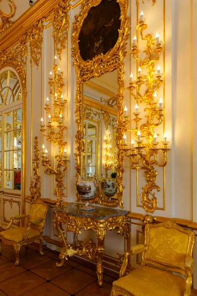 Junho 2018 Tsarskoye Selo São Petersburgo Rússia Interior Palácio Catarina — Fotografia de Stock