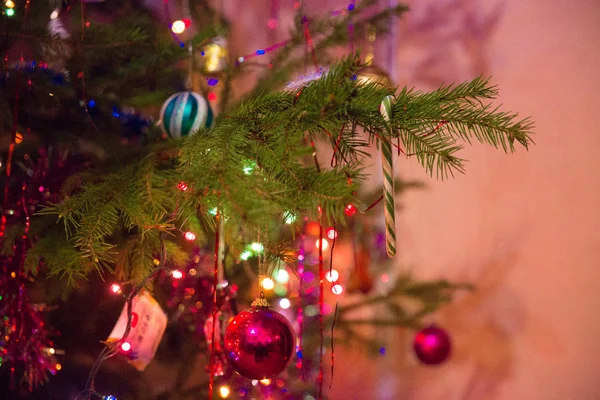 Bola Colorida Para Decorar Árvore Natal Ano Novo Conceito Natal — Fotografia de Stock