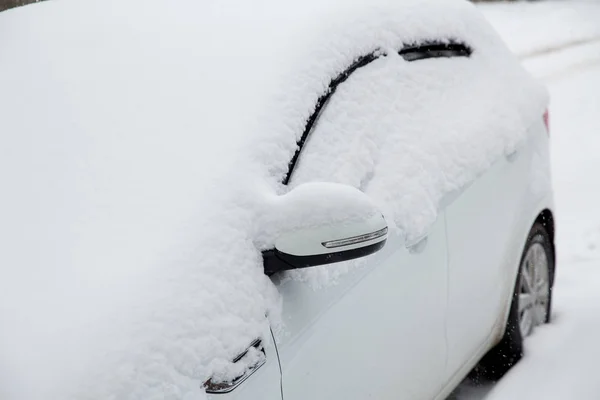 Snowfall City Snow Covered Cars Street Royalty Free Stock Images