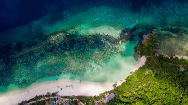  Tropik güzel manzara drone havadan görünümü