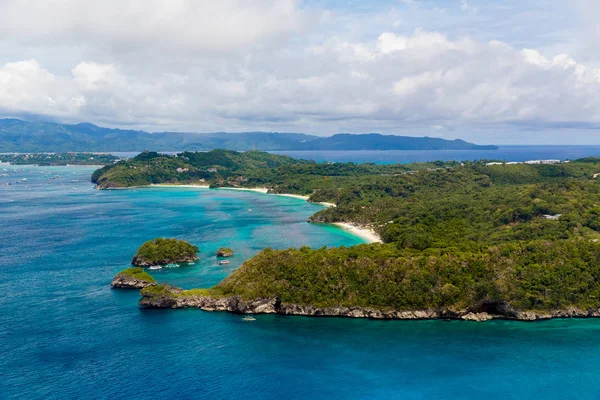 Aerial view from the drone on the landscape tropical sand beach — Stock Photo, Image