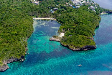   Boracay adasındaki drone'dan havadan görüntü, Phillipines. Toplam