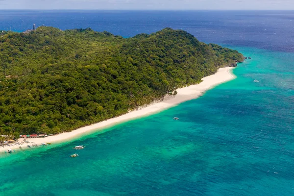 Aerial view from the drone on the landscape tropical sand beach — Stock Photo, Image