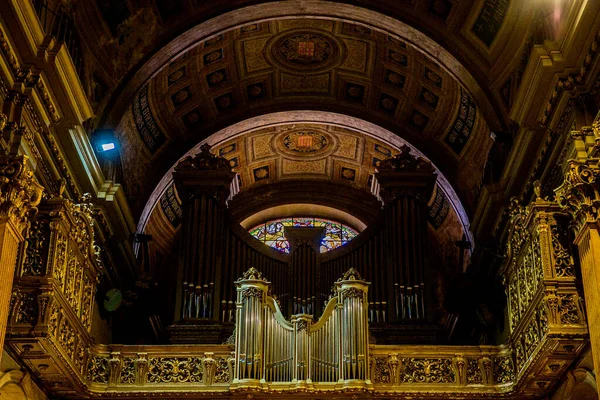 Barcelona Cataluña España Septiembre 2019 Órgano Impresionante Interior Catedral Barcelona — Foto de Stock