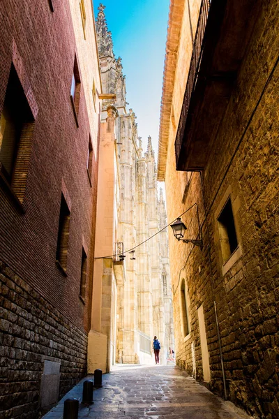 Barcelona Katalonia Hiszpania Września 2019 Nieznani Ludzie Spacerują Ulicami Barcelony — Zdjęcie stockowe