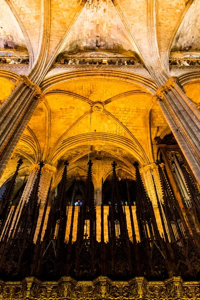 Barcelona Catalonië Europa Spanje September 2019 Geweldige Interieur Van Kathedraal — Stockfoto