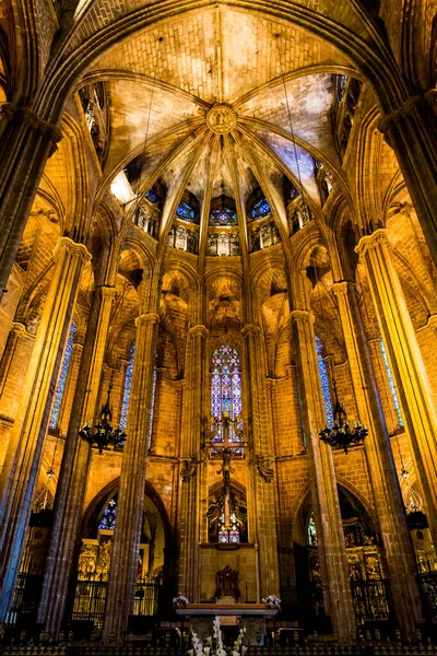 Βαρκελώνη Καταλονία Ευρώπη Ισπανία Σεπτεμβρίου 2019 Φοβερό Εσωτερικό Του Καθεδρικού — Φωτογραφία Αρχείου