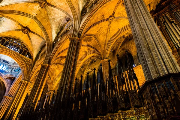 Βαρκελώνη Καταλονία Ευρώπη Ισπανία Σεπτεμβρίου 2019 Φοβερό Εσωτερικό Του Καθεδρικού — Φωτογραφία Αρχείου