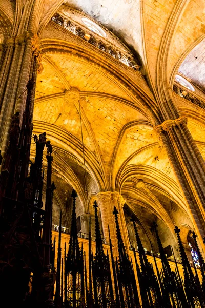 Barcelona Catalonië Europa Spanje September 2019 Geweldige Interieur Van Kathedraal — Stockfoto