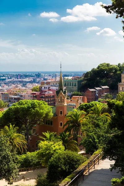 Barcelona Katalonia Hiszpania Września 2019 Widok Barcelony Parku Guell Został — Zdjęcie stockowe