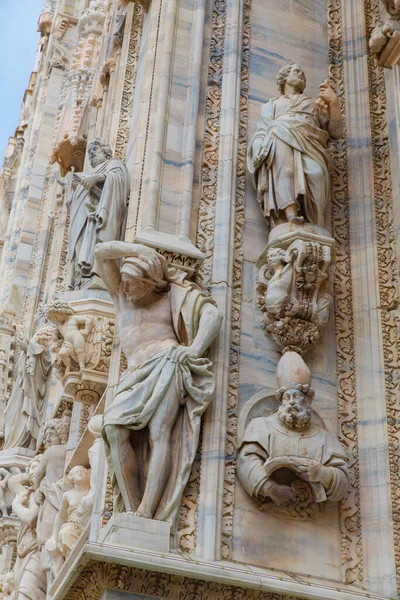 Milano Italien September 2019 Detaljer Fasaden Milanos Katedral Duomo Milano — Stockfoto