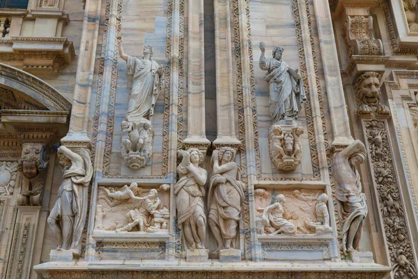 Milano Italien September 2019 Detaljer Fasaden Milanos Katedral Duomo Milano — Stockfoto