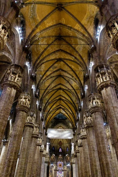 Mediolan Włochy Września 2019 Wnętrze Mediolanu Katedra Duomo Milano Cattedrale — Zdjęcie stockowe