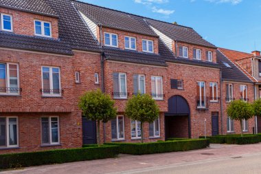 Belçika 'nın küçük Beerse kasabasında sokak, Antwerp, Flaman bölgesi.