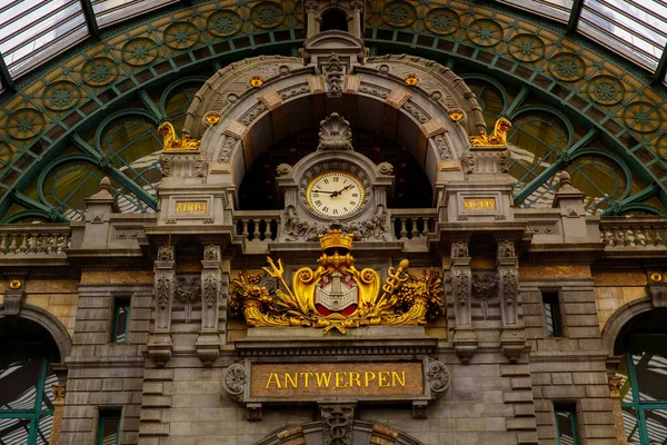 Antwerp Belgio Ottobre 2019 Interno Della Monumentale Stazione Centrale Anversa — Foto Stock