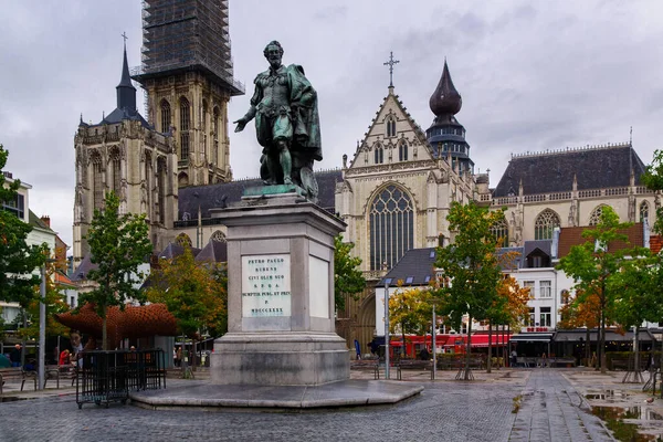 Antwerp Belgio Ottobre 2019 Statua Bronzo Del Famoso Pittore Fiammingo — Foto Stock