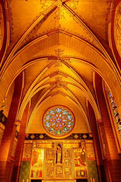 Antwerp Belgia Października 2019 Wnętrza Obrazy Szczegóły Katedry Notre Dame — Zdjęcie stockowe