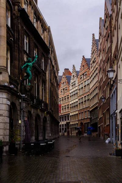 Antwerp Bélgica Outubro 2019 Antigos Edifícios Históricos Nas Ruas Antuérpia — Fotografia de Stock