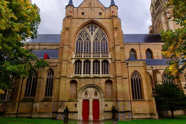 Brygge Flandern Belgien Europa Oktober 2019 Sankt Salvator Katedralen Gjord — Stockfoto