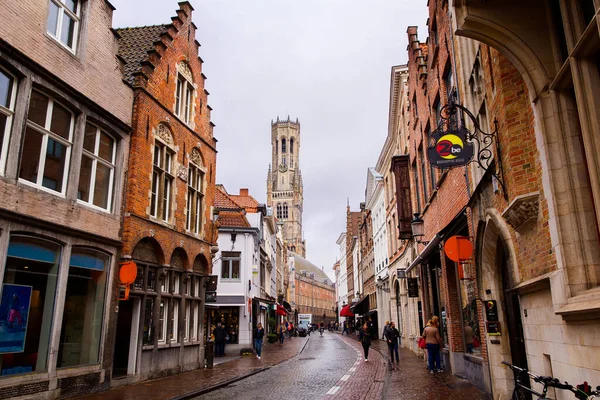 Bruges Flanders Belçika Avrupa Ekim 2019 Bruges Caddesindeki Eski Tuğlalardan — Stok fotoğraf