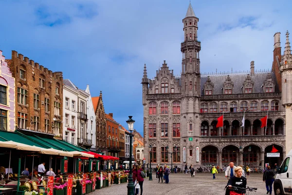 Bruges Fiandre Belgio Europa Ottobre 2019 Persone Sconosciute Sull Antica — Foto Stock