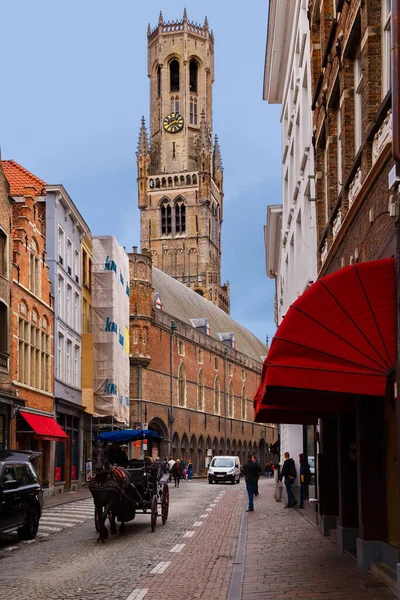 Bruges Flanders Belçika Avrupa Ekim 2019 Brüj Brugge Ortaçağ Sokaklarında — Stok fotoğraf