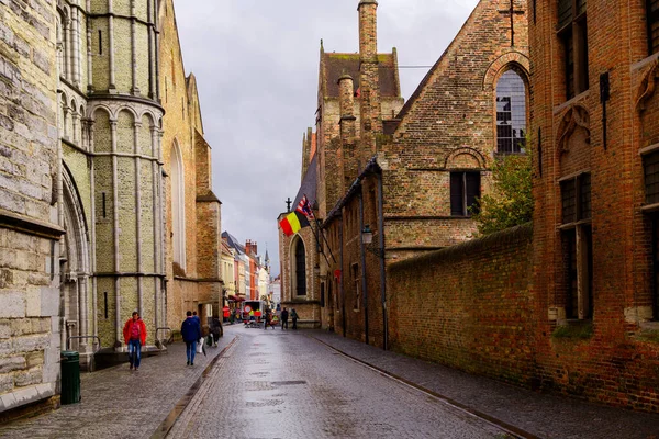 Brygge Flandern Belgien Europa Oktober 2019 Medeltida Gamla Tegelhus Antika — Stockfoto