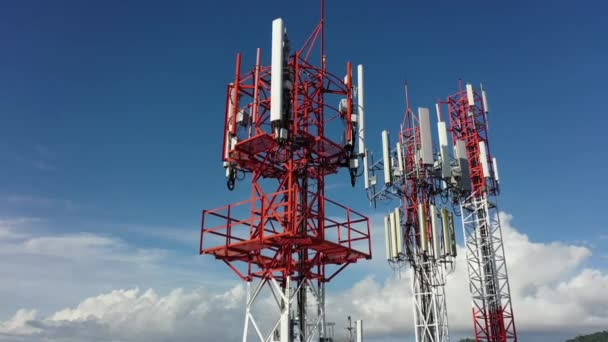 Menara Telekomunikasi Teknologi Jaringan Telepon Dan Data Seluler — Stok Video