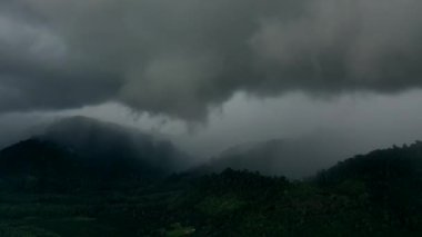 Tropik dağ ormanlarının üzerindeki bulutlar