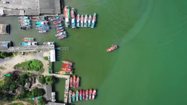 Flota Barcos Pesca Puerto Tailandia — Vídeo de stock