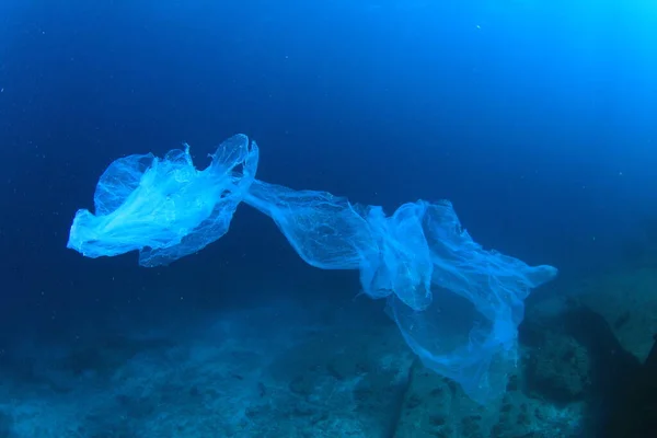 Avfallsforurensning Plast Havet Miljøproblembegrep – stockfoto