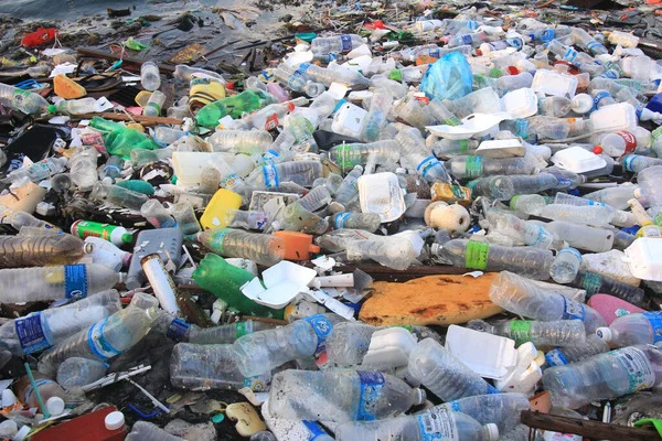 Spazzatura Sulla Spiaggia Concetto Inquinamento — Foto Stock