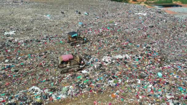 Concepto Reciclaje Bolsas Basura Con Muchos Escombros Fondo — Vídeos de Stock