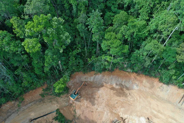 Vista Aerea Della Montagna Del Caucaso Estate Concetto Deforestazione — Foto Stock