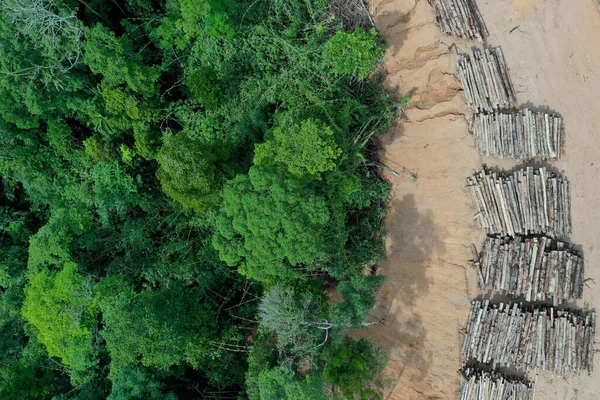 Aerial View Mountain Caucasus Summer Deforestation Concept — Stock Photo, Image