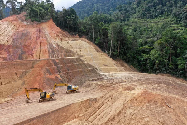 Vista Aérea Montaña Del Cáucaso Verano Concepto Deforestación — Foto de Stock